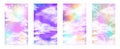 Dreamy abstract pastel sky backgrounds, vector story templates.
