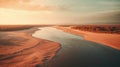 Dreamy Aerial View Of Australian River In Soft Tones