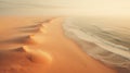 Dreamy Aerial View Of Coastal Sand Dunes Near Gulf