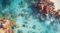 Dreamy Aerial View Of Rocks And Clear Water
