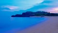 Dreamy beach scenery at blue hour