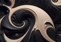 Dreamy Black Cream Abstract Illusion