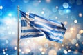 Dreamy Bokeh Representation of Greeces EU Membership A Visual Symphony of Soft Light and National Pride Royalty Free Stock Photo