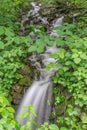 Dreamy Cascading Waterfall in the Blue Ridge Mountain Royalty Free Stock Photo