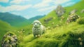 Dreamy Cheviot Sheep In Cinema4d: Cute And Whimsical Render