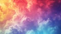 Dreamy cloudscape infused with a spectrum of soft rainbow hues. Abstract beautiful sky. Copy Space. Ideal for creative