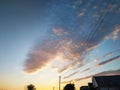 Dreamy colorful evening sky with fluffy clouds Royalty Free Stock Photo