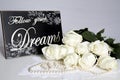 Dreamy and Creamy Bouquet White Roses - Follow Your Dreams