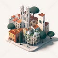 Dreamy 3D Illustration of Lisbon in Pastels