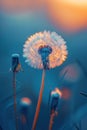 Dreamy dandelion macro photo