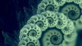 Dreamy Deep Sea Green Fractal Nautilus Spirals Background Royalty Free Stock Photo