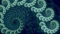 Dreamy Deep Sea Green Fractal Nautilus Spirals Background Royalty Free Stock Photo