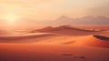 Dreamy Desert Landscape With Golden Light