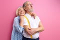 dreamy elderly man and woman stand looking up Royalty Free Stock Photo