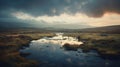 Dreamy Ethereal Landscape Of Bog In Hindu Yorkshire Dales Royalty Free Stock Photo