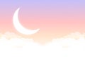 Dreamy fairy tales moon star and clouds beautiful background