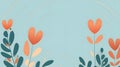 Dreamy Floral Patterns: Bright Leaves on Blue and Orange Background
