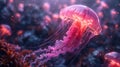 A dreamy galaxy jellyfish swims through space, evoking awe and enchantment in this captivating dream vision.