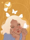 dreamy girl and butterflies