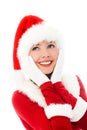 Dreamy girl dressed as Santa Royalty Free Stock Photo