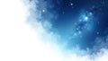 A celestial scene featuring a gradient blue sky with stars and soft white clouds in the corner Royalty Free Stock Photo