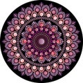 Dreamy gradient dot mandala pattern. Vector background for yoga, meditation poster. Royalty Free Stock Photo