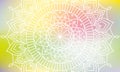 Dreamy gradient wallpaper with mandala pattern. Vector background for yoga, meditation poster. Royalty Free Stock Photo