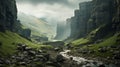 Dreamy Image Of Hindu Yorkshire Dales Canyon