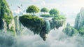 Dreamy and imaginative, experience lush landscapes on surreal 3D floating islands across abstract terrains. 3d