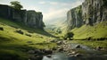 Dreamy Karst In The Hindu Yorkshire Dales - Photorealistic Landscape Image