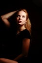 Dreamy long blondy red hair. Beautiful fashion woman portrait. B Royalty Free Stock Photo