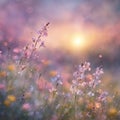 dreamy minimal multicolor flowers sunset blur