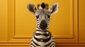 Dreamy Minimalist Photography: Cute Zebra In Wes Anderson Style