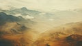 Dreamy Mountain Range: Muted Earth Tones And Retro Filters