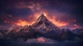 Dreamy Mountains With Fire And Stars In 8k Resolution