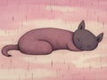 A Dreamy Nap: A Princess Kitty Cat Kitten Sleeping on a Pink Sur