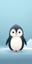 Dreamy Penguin In Subtle Blue Snow