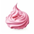 Dreamy Pink Whipped Cream Delight on a Pristine White Background