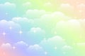 Dreamy rainbow color beautiful clouds background design Royalty Free Stock Photo