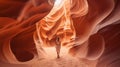 Dreamy Realism: Lady Walking Through Antelope Canyon