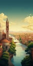 Dreamy Renaissance Revival: Verona Di Ravenna Travel Poster Print