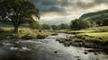 Dreamy River In The Hindu Yorkshire Dales