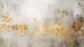 Dreamy And Romantic White And Gold Wall Painting With Smashed Paint Royalty Free Stock Photo