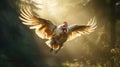 Dreamy Rooster: A Mythological Portrait In Vray Tracing Style