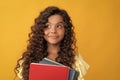 dreamy schoolgirl with copybook. girl with notebook. back to school. teen girl ready to study. Royalty Free Stock Photo