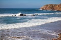 Dreamy seascape background of summer holidays in south portugal