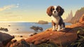 Dreamy Seaside Vistas A Cute Cavalier King Charles Spaniel On Prince Edward Island