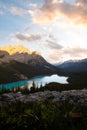 Dreamy Skies over Peyto Lake Royalty Free Stock Photo