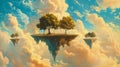 Dreamy Sky Islands: Ethereal Landscape of Floating Paradises