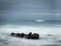 Dreamy slow shutterspeed oceanside landscape Royalty Free Stock Photo